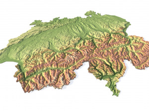 Switzerland Terrain 3D Map 3D Model
