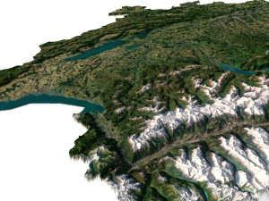 Switzerland Terrain 3D Map 3D Model