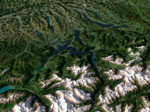 Switzerland Terrain 3D Map 3D Model