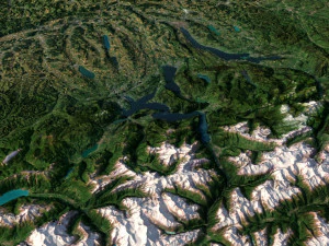 Switzerland Terrain 3D Map 3D Model