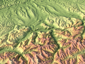 Switzerland Terrain 3D Map 3D Model