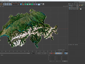 Switzerland Terrain 3D Map 3D Model