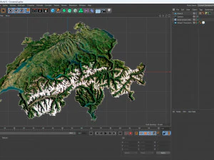 Switzerland Terrain 3D Map 3D Model