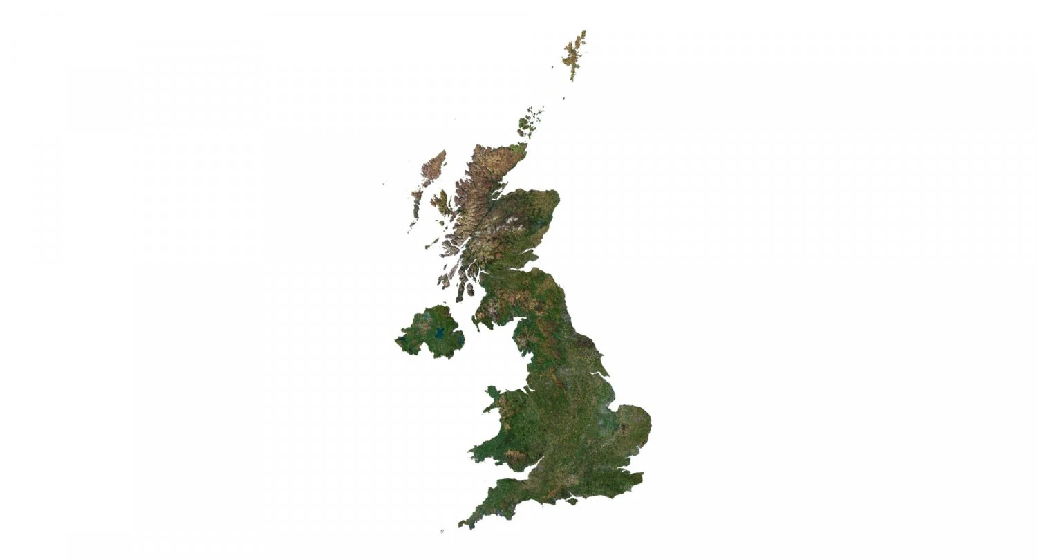 United Kingdom Terrain 3D Map 3D Model .c4d .max .obj .3ds .fbx .stl .blend 