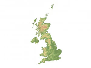 United Kingdom Terrain 3D Map 3D Model