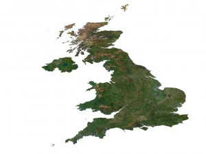 United Kingdom Terrain 3D Map 3D Model
