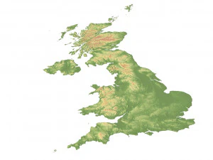 United Kingdom Terrain 3D Map 3D Model