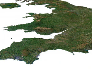 United Kingdom Terrain 3D Map 3D Model