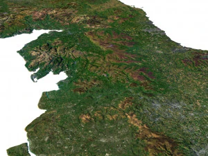 United Kingdom Terrain 3D Map 3D Model