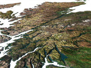 United Kingdom Terrain 3D Map 3D Model