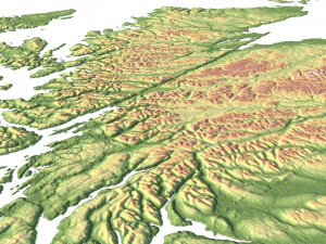 United Kingdom Terrain 3D Map 3D Model