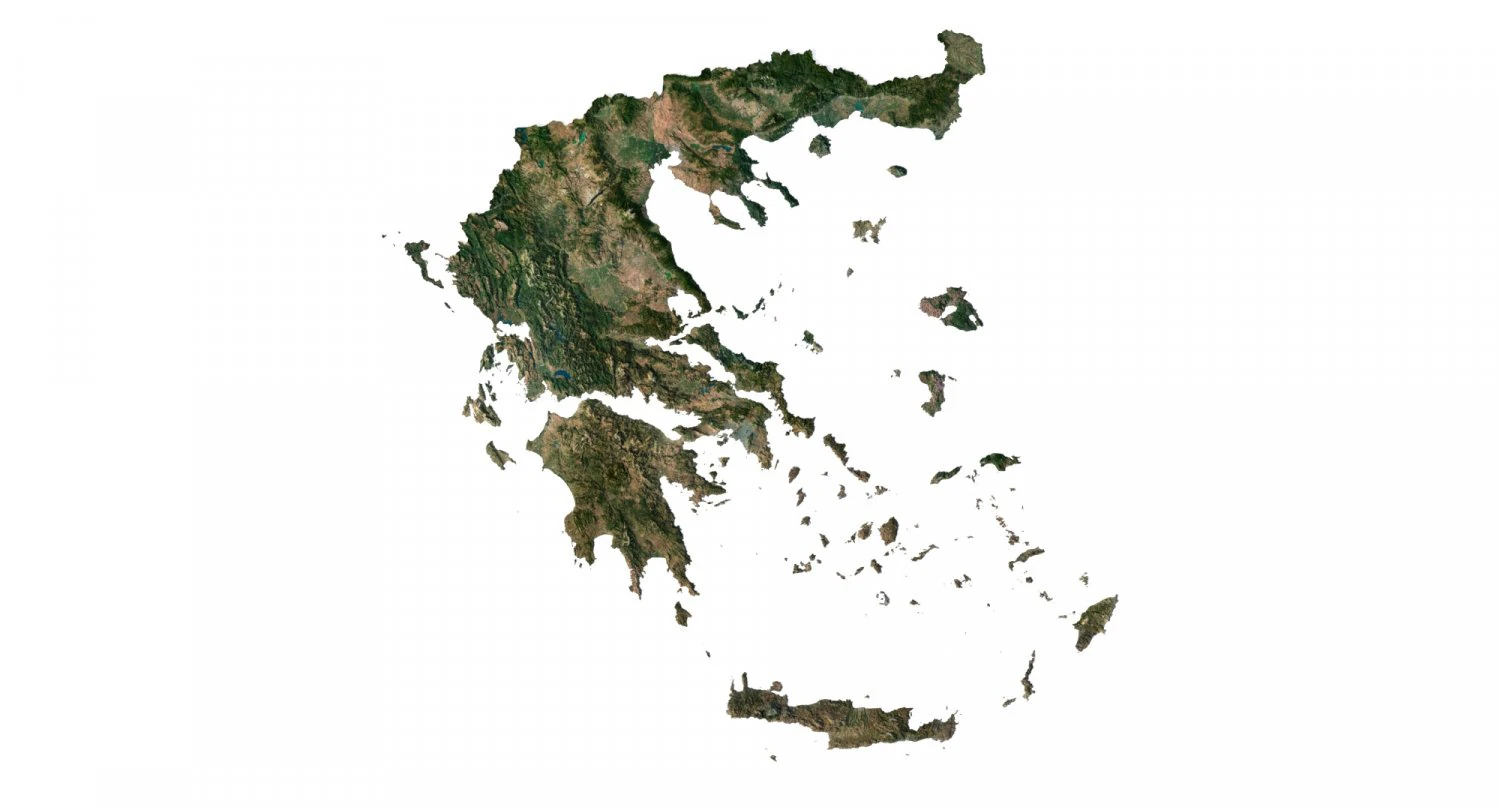 Greece Terrain 3D Map 3D Model .c4d .max .obj .3ds .fbx .stl .blend 