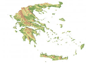 Greece Terrain 3D Map 3D Model
