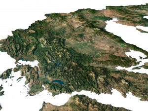 Greece Terrain 3D Map 3Dモデル