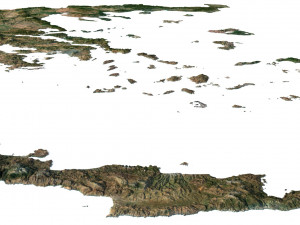 Greece Terrain 3D Map 3Dモデル