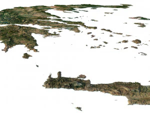 Greece Terrain 3D Map 3D Model