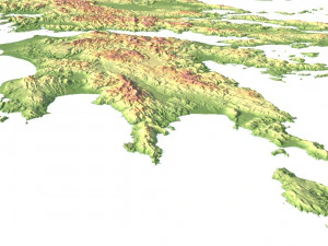 Greece Terrain 3D Map 3D Model
