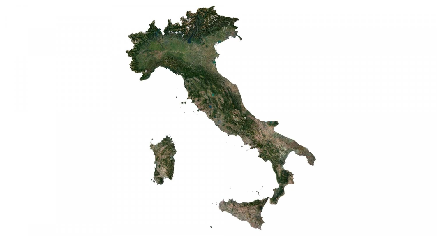 Italy Terrain 3D Map 3D Model .c4d .max .obj .3ds .fbx .stl .blend 