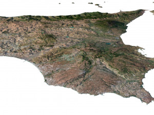 Italy Terrain 3D Map 3D Model