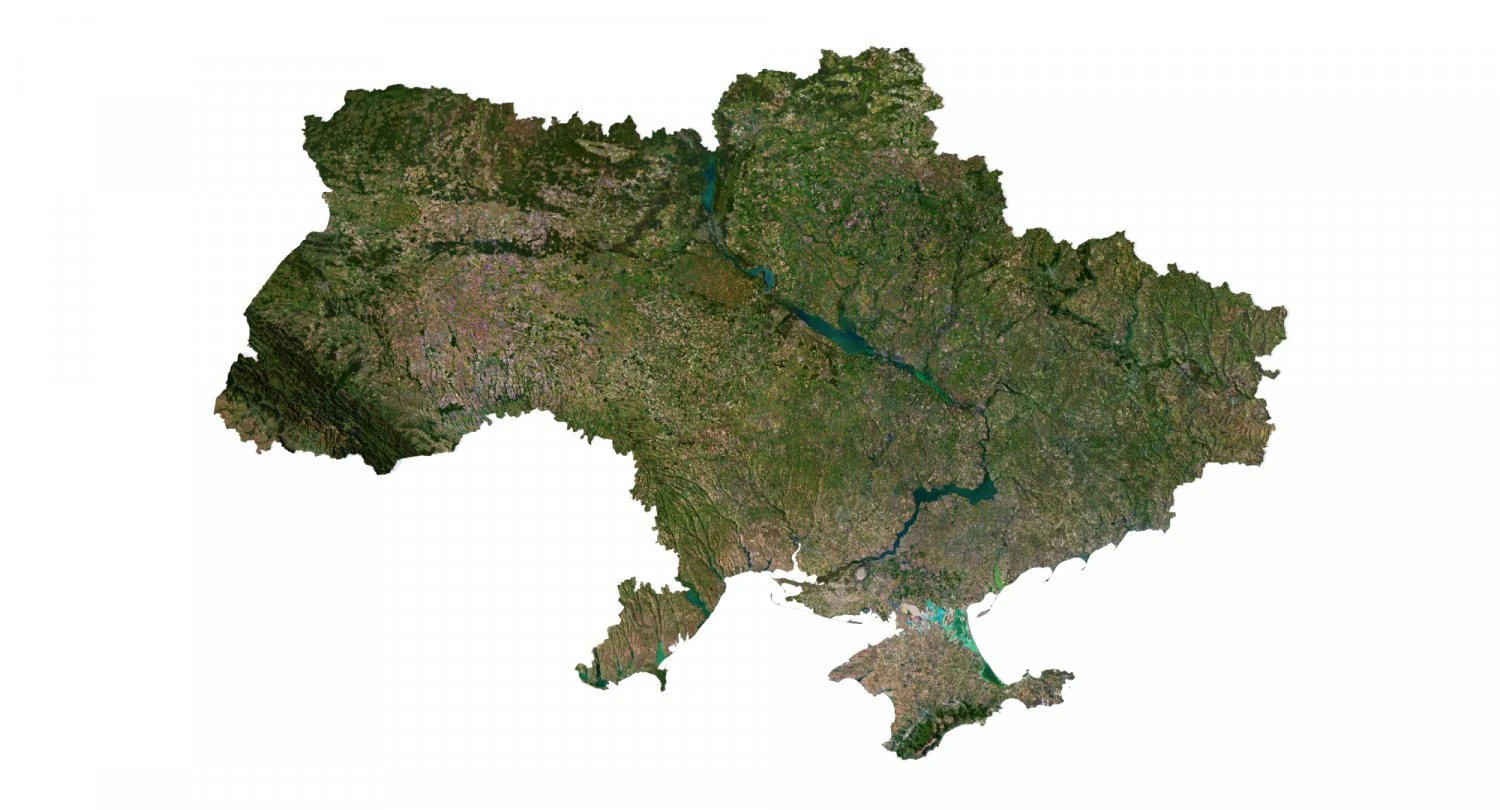 Ukraine Terrain 3D Map 3D Model .c4d .max .obj .3ds .fbx .stl .blend