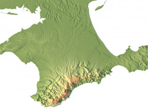 Ukraine Terrain 3D Map 3D Model