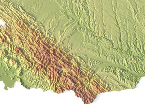 Ukraine Terrain 3D Map 3D Model