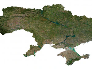 Ukraine Terrain 3D Map 3D Model
