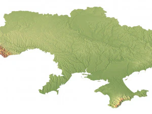 Ukraine Terrain 3D Map 3D Model