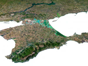 Ukraine Terrain 3D Map 3D Model