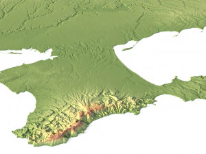 Ukraine Terrain 3D Map 3D Model