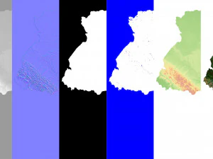 Ukraine Terrain 3D Map 3D Model