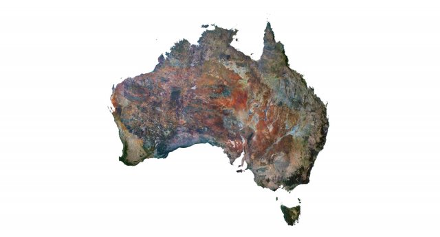 Australia Terrain 3D Map 3D-Modell .c4d .max .obj .3ds .fbx .stl .blend