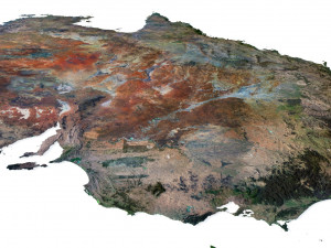 Australia Terrain 3D Map 3D-Modell