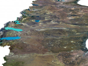 Argentina Terrain 3D Map 3D मॉडल