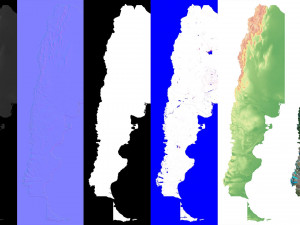 Argentina Terrain 3D Map 3D मॉडल