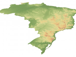 Brazil Terrain 3D Map Modelo 3D