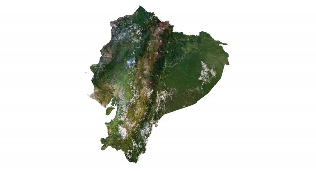 Ecuador Terrain 3D Map 3D Модель .c4d .max .obj .3ds .fbx .stl .blend 