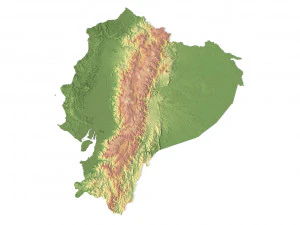 Mappa 3D del terreno dell'Ecuador Modello 3D
