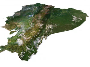 Mappa 3D del terreno dell'Ecuador Modello 3D