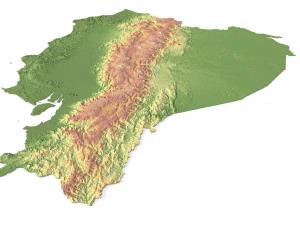 Mappa 3D del terreno dell'Ecuador Modello 3D