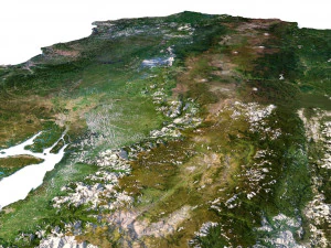 Mappa 3D del terreno dell'Ecuador Modello 3D
