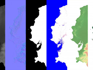 Ecuador Terrain 3D Map 3D Модель