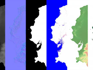 Mappa 3D del terreno dell'Ecuador Modello 3D
