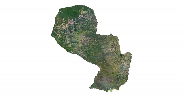 Paraguay Terrain 3D Map 3D Model .c4d .max .obj .3ds .fbx .stl .blend 