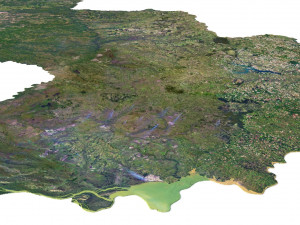 Paraguay Terrain 3D Map 3D Model
