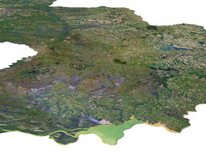 Paraguay Terrain 3D Map 3D Model