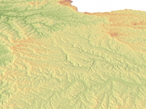 Paraguay Terrain 3D Map 3D Model