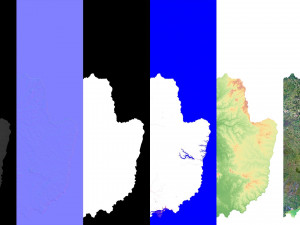 Paraguay Terrain 3D Map 3D Model