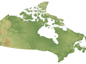 Canada Terrain 3D Map Modello 3D