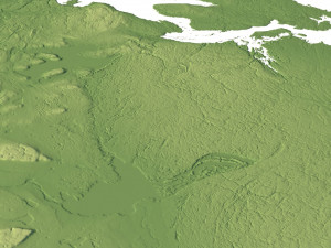 Canada Terrain 3D Map Modello 3D